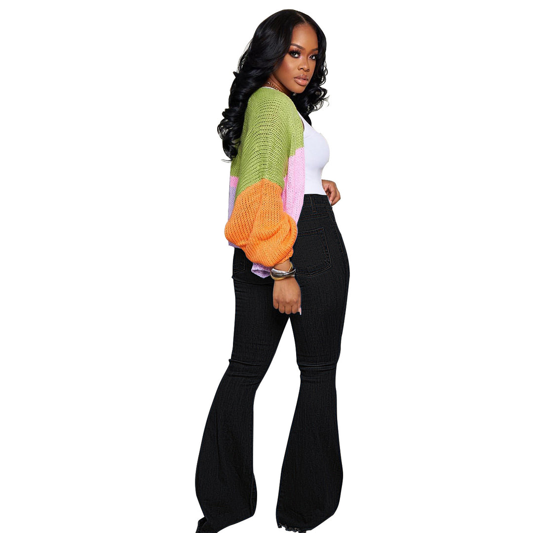 Damen Hochtaillierte Flared-Jeans mit Stretchkomfort und strategischen Knie-Cutouts Shop Nory
