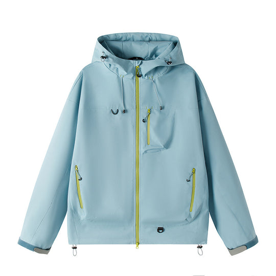 Herren Leichte Tech-Softshelljacke mit Kapuze, verstellbarem Saum und Kontrast-Reißverschlüssen Shop Nory