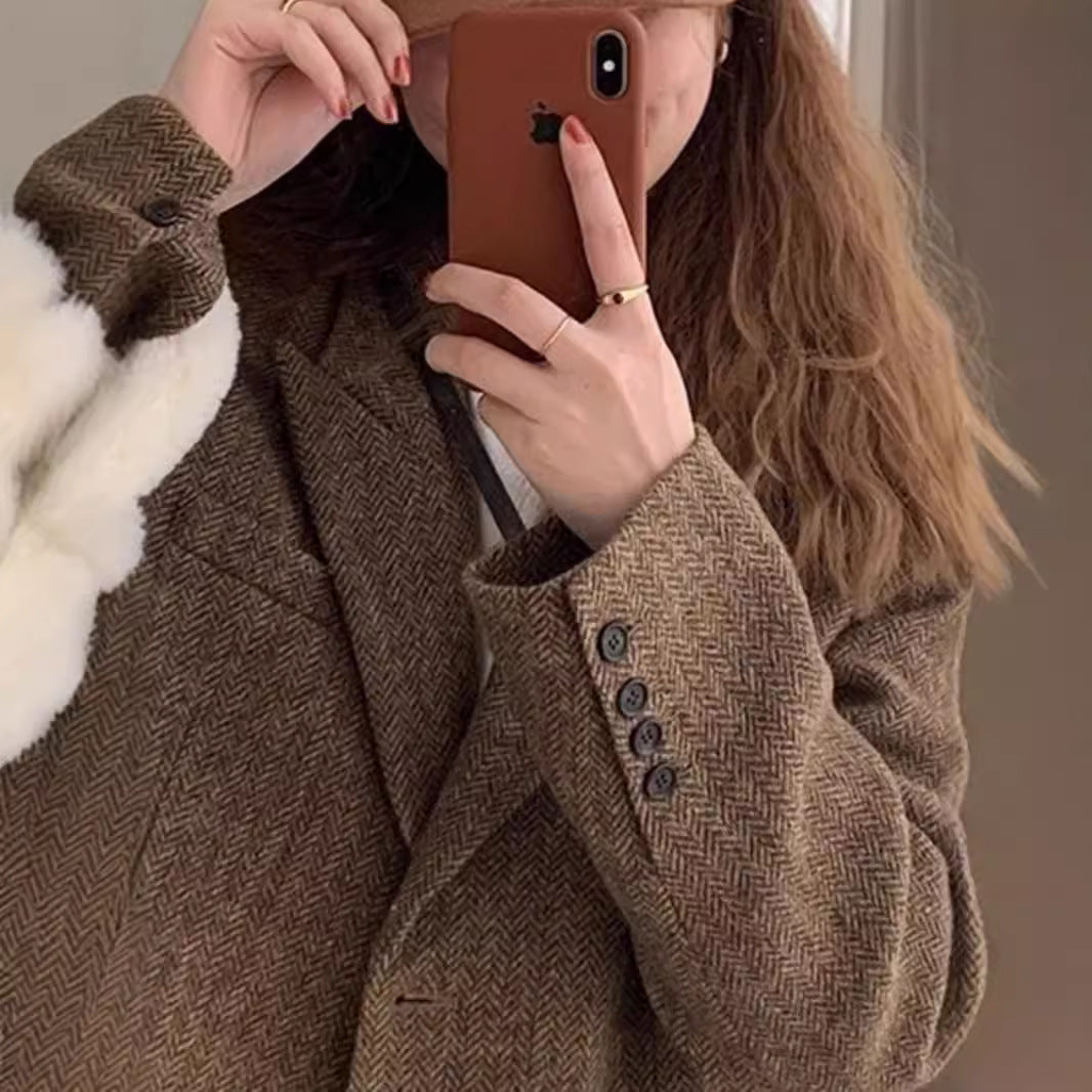 Damen Übergroßer Wollblazer Shop Nory