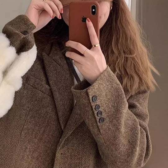 Damen Übergroßer Wollblazer Shop Nory