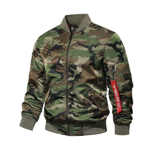 Herren Aviator-Bomberjacke im Military-Utility-Look mit Ärmeltasche und auffälligem Flugbändchen Shop Nory
