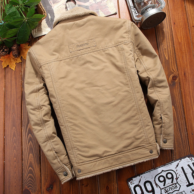 Herren Canvas-Fieldjacke mit Sherpa-Futter und Hemdkragen Shop Nory