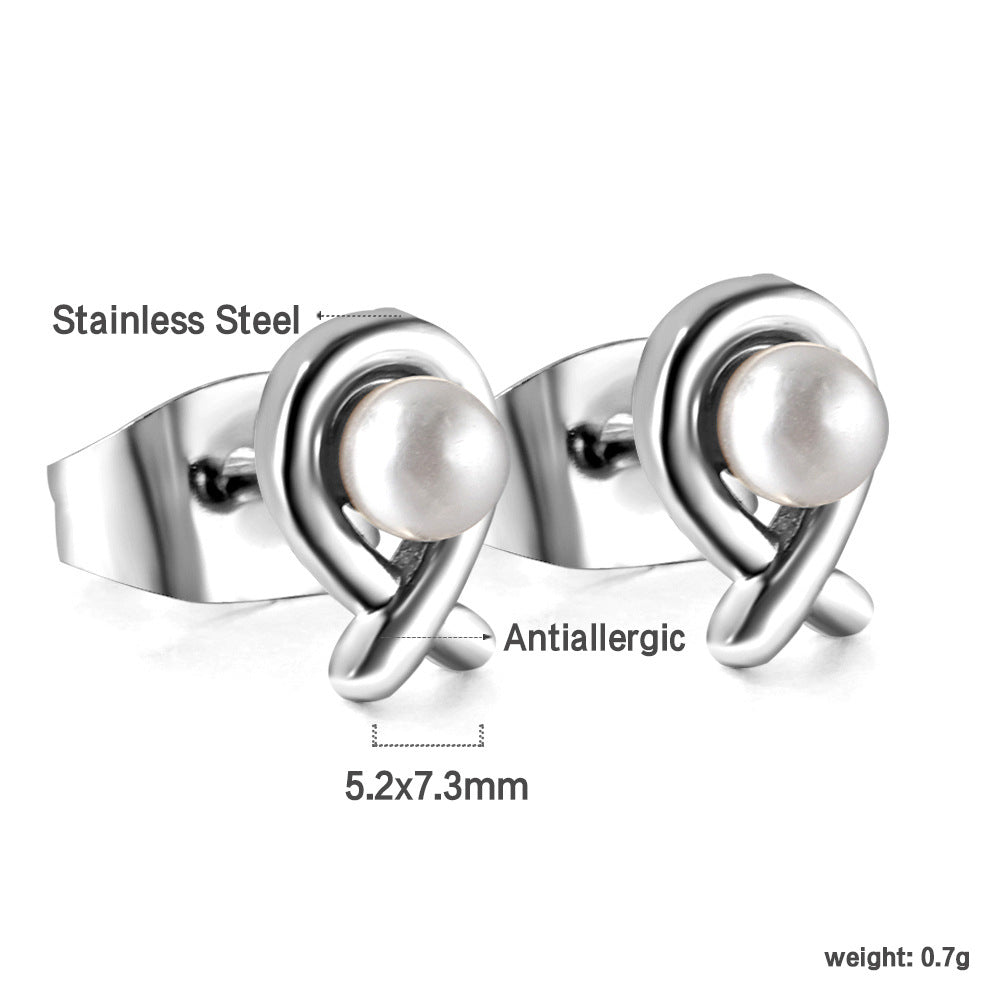 Damen Ohrstecker mit elegantem Perlen-Design und goldplattierter Oberfläche Shop Nory