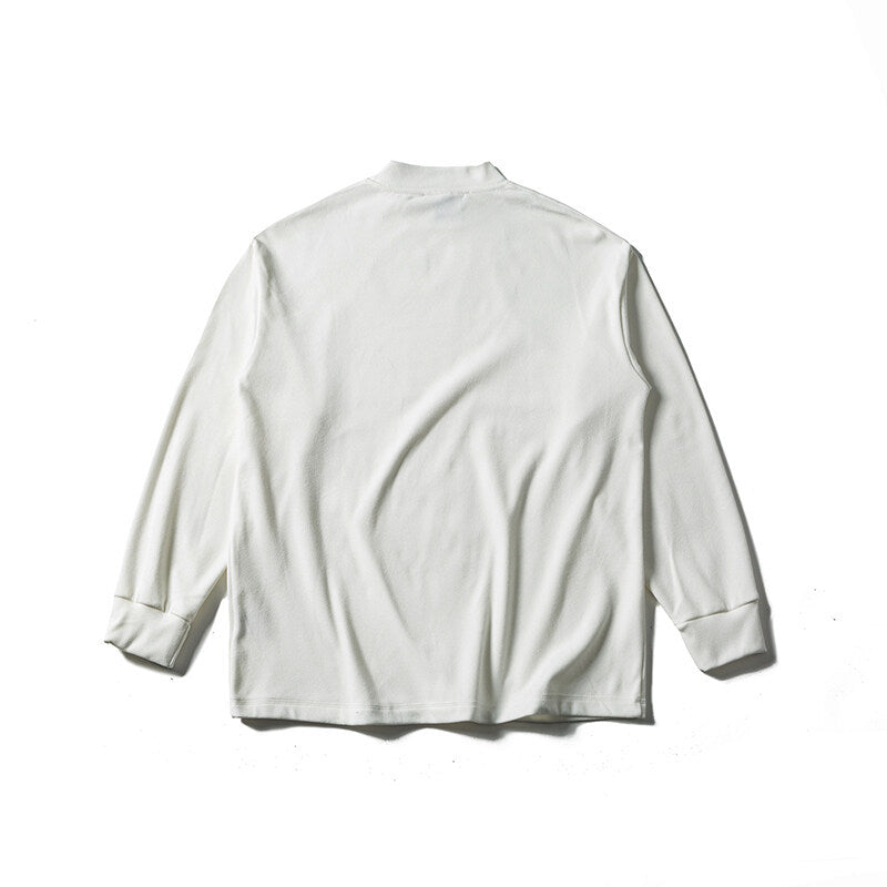 Unisex Oversize-Langarmshirt mit Mockneck aus Baumwollmischung Shop Nory