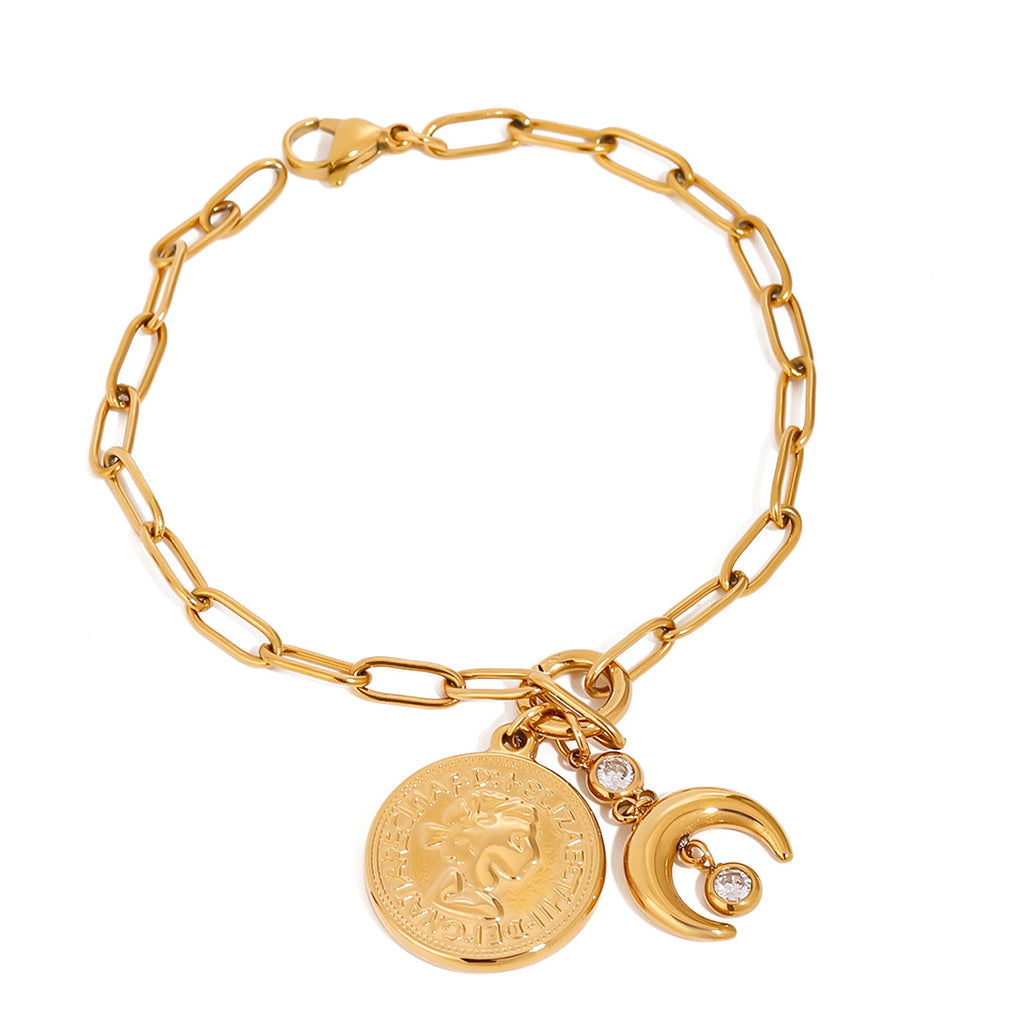 Damen Armband aus hypoallergenem Edelstahl mit künstlerischen Anhängern Shop Nory