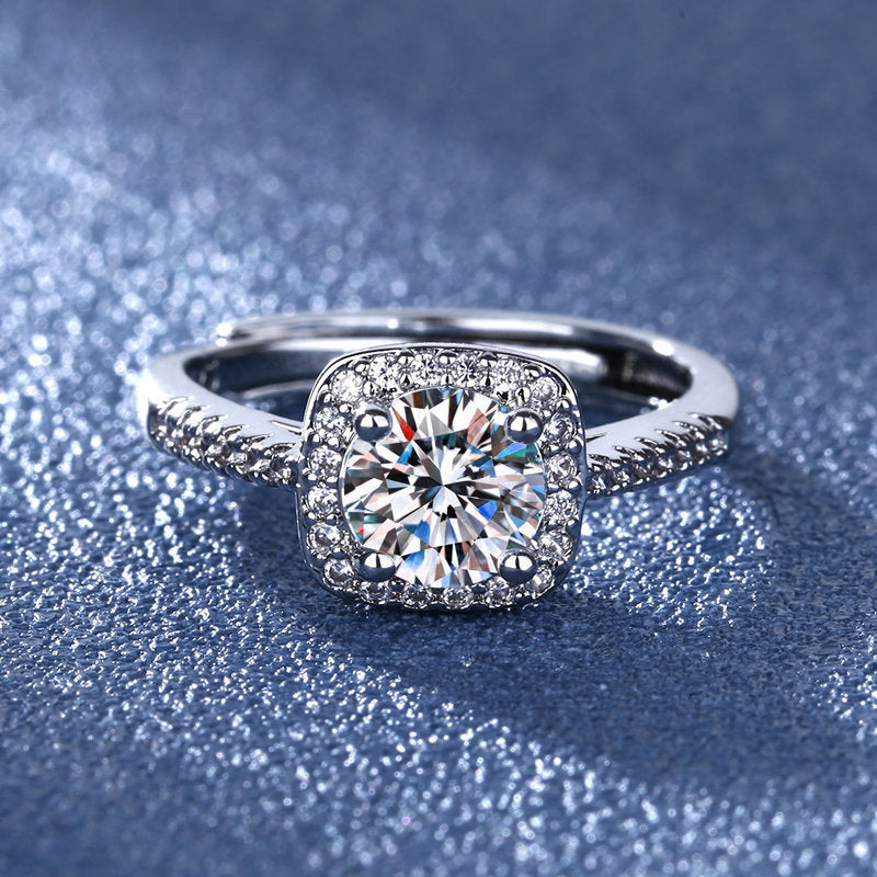 Damen eleganter Solitär-Ring mit funkelndem Zirkonia Shop Nory