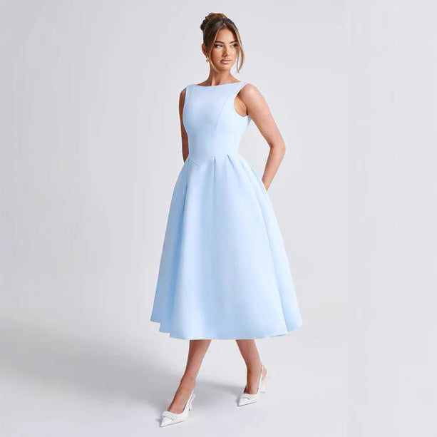 Damen Elegantes Maxikleid mit ausgestellten Ärmeln und raffiniertem Rock