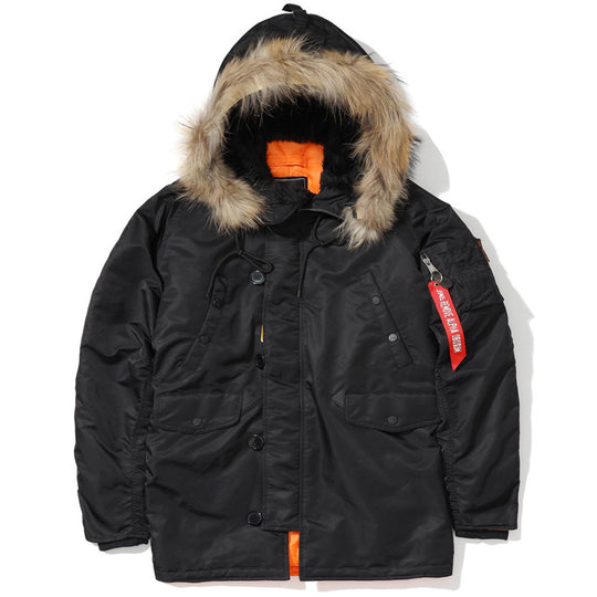 Herren Schwerer Thermo-Parka im Expeditionstil mit Kunstfellkapuze und Multifachtaschen Shop Nory