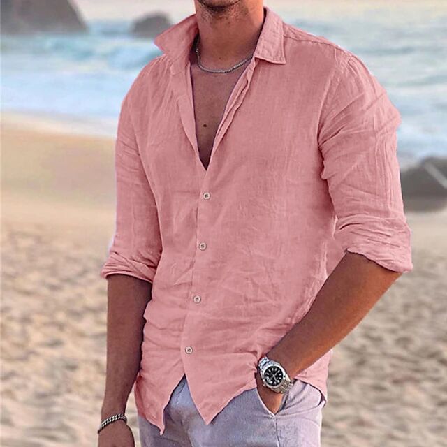 Herren Sommerliche Leinenhemd