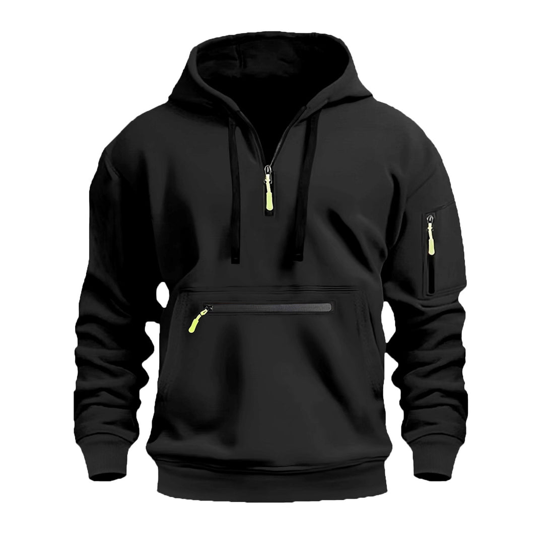 Herren Kapuzenpullover mit Halbzip, Kängurutasche und verdeckten Reißverschlüssen Shop Nory
