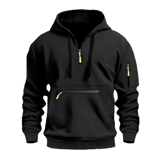 Herren Kapuzenpullover mit Halbzip, Kängurutasche und verdeckten Reißverschlüssen Shop Nory