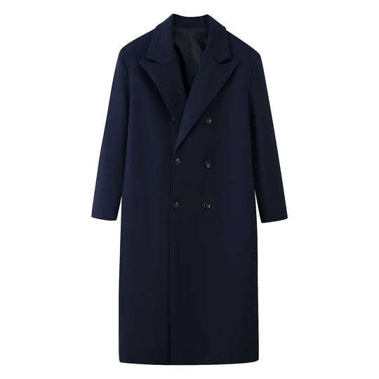 Herren Doppelreihiger Longcoat mit schmalem Revers und geradem Schnitt Shop Nory