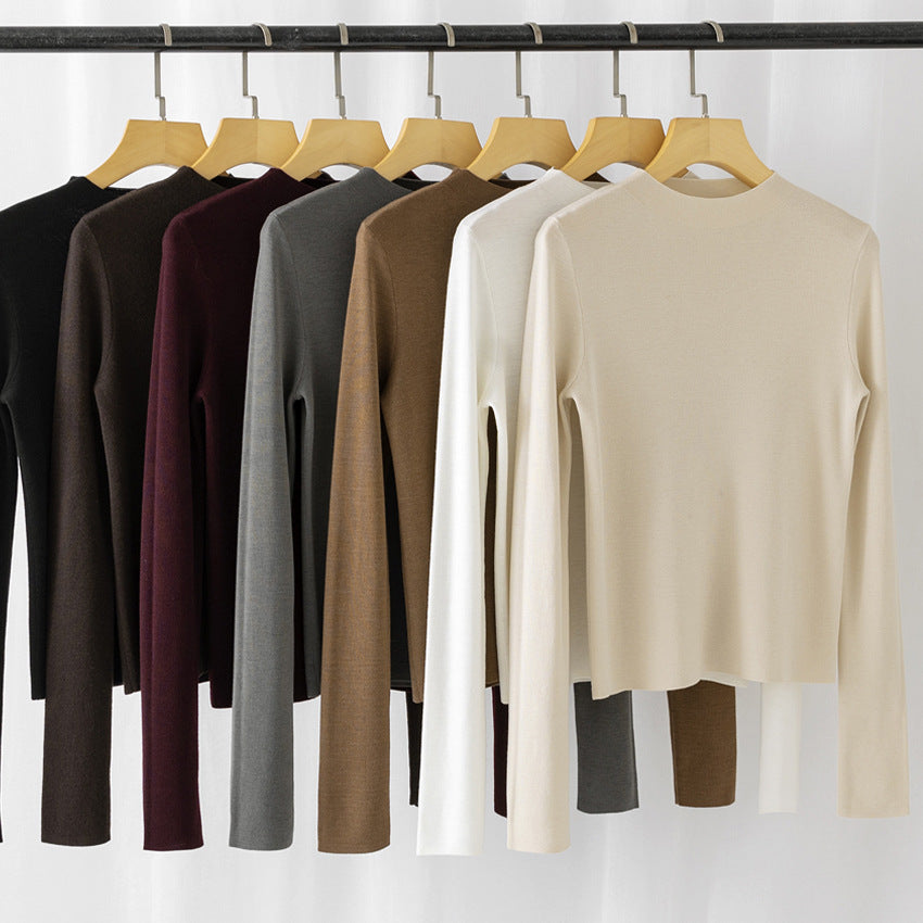 Damen Feinstrick-Pullover mit kurzem Stehkragen und schmaler Silhouette Shop Nory