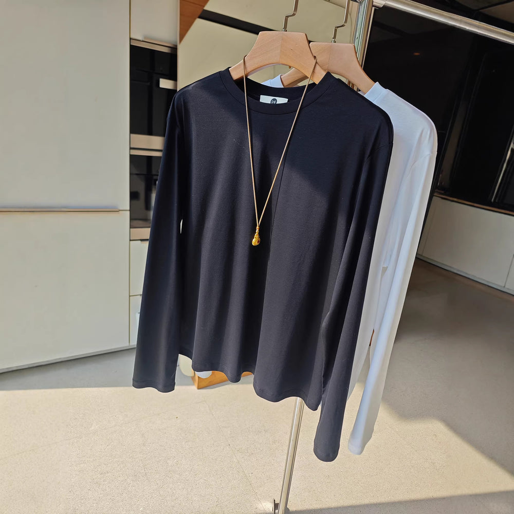 Damen Bequeme Langarmshirt mit schlichten Details Shop Nory