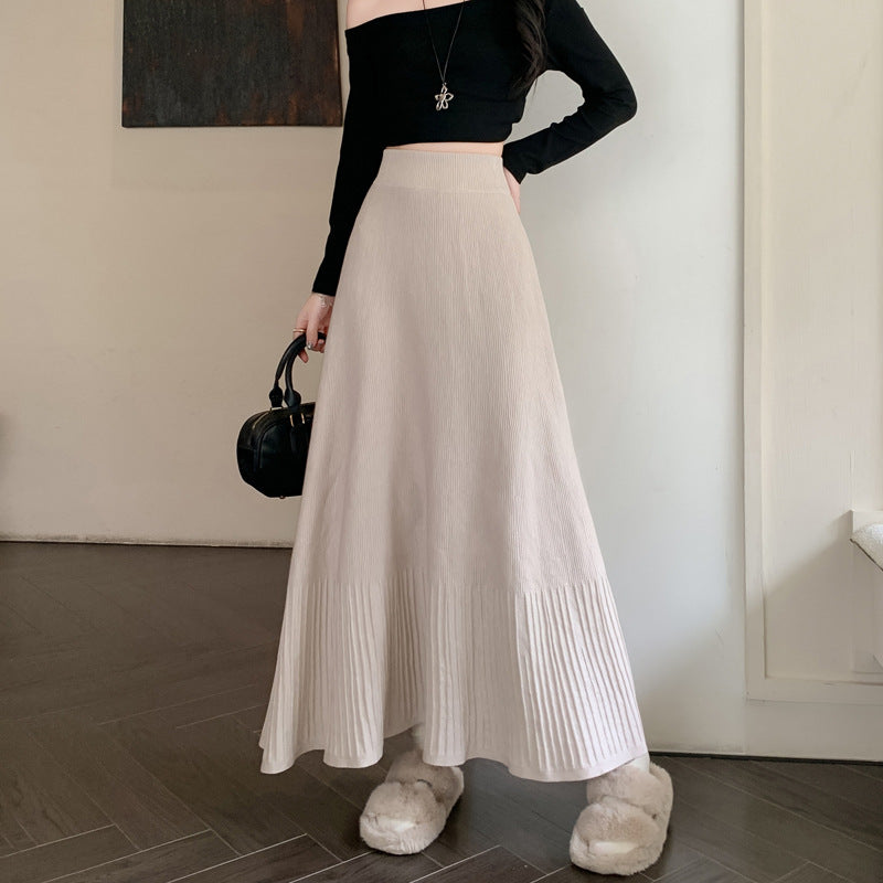 Damen Eleganter plissierter Maxirock Shop Nory