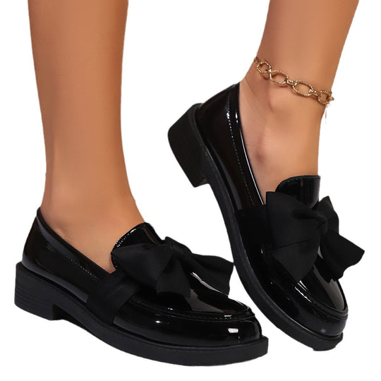 Damen Elegante Slip-On-Loafer mit übergroßer Stoffschleife und ergonomischem Komfortfußbett Shop Nory
