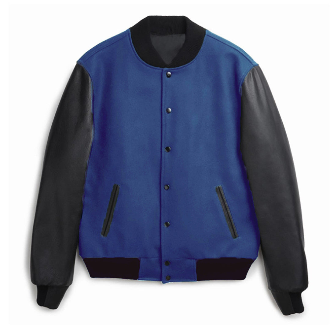Herren College-Bomberjacke im Varsity-Stil mit Wollkörper und Lederärmeln Shop Nory