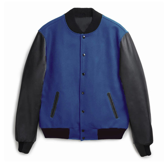 Herren College-Bomberjacke im Varsity-Stil mit Wollkörper und Lederärmeln Shop Nory
