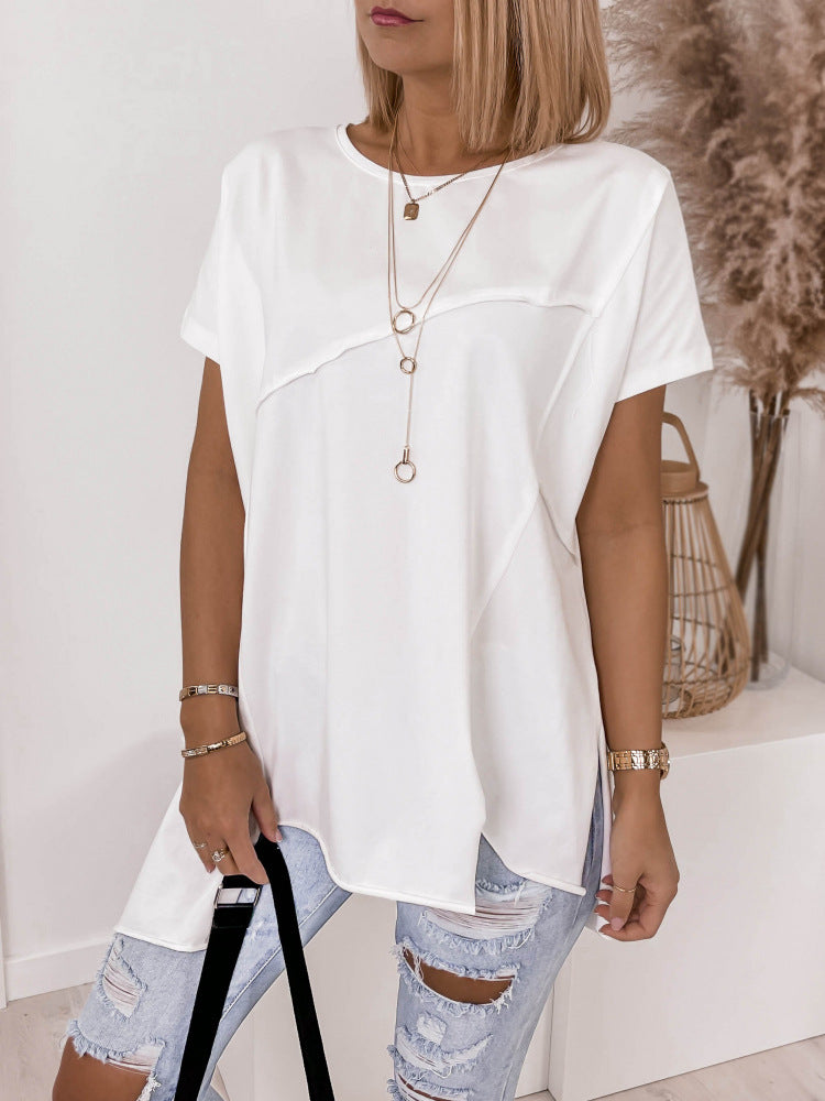 Damen asymmetrisches Oberteil mit eleganter Drapierung Shopnory