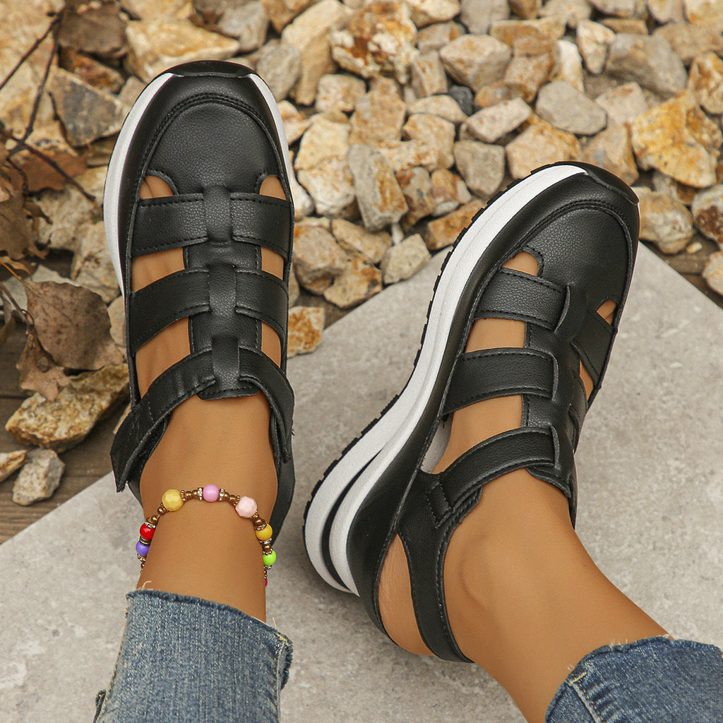 Damen Sportliche Wedge-Sandaletten mit verstellbaren Riemen und rutschfester Sohle
