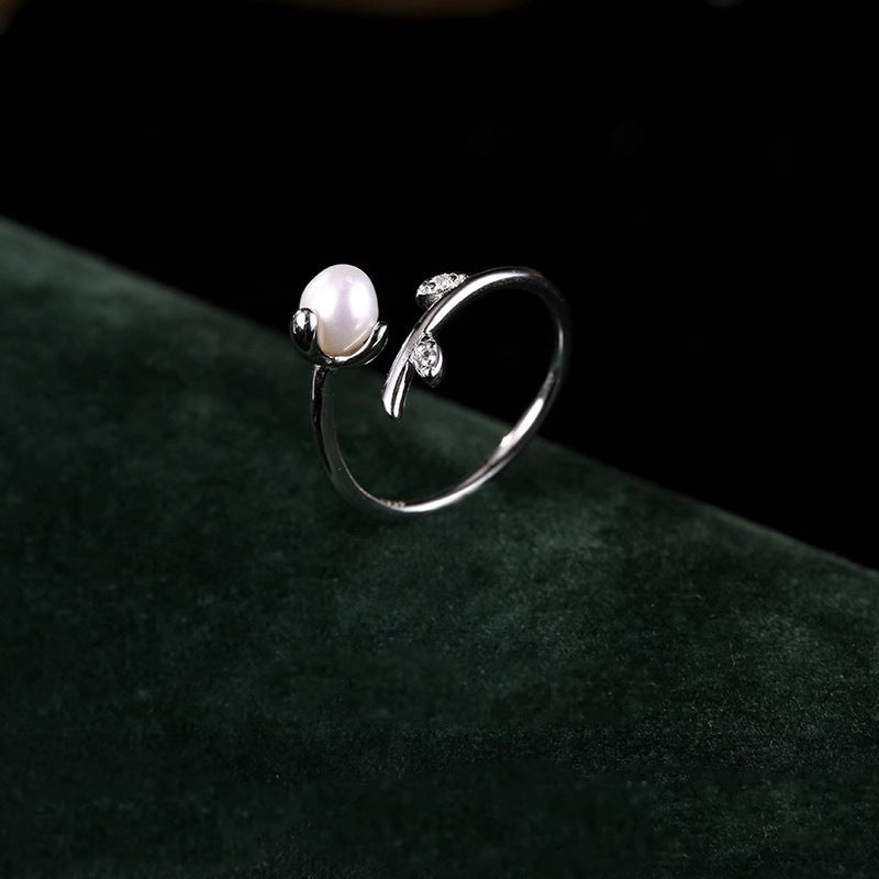 Damen Eleganter Ring mit zartem Perl- und Zirkonia-Design Shop Nory
