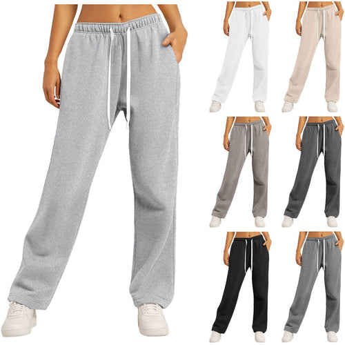 Damen nan lässige Loungehose mit geradem Bein extra langem Tunnelzug und tiefem Schritt Shop Nory