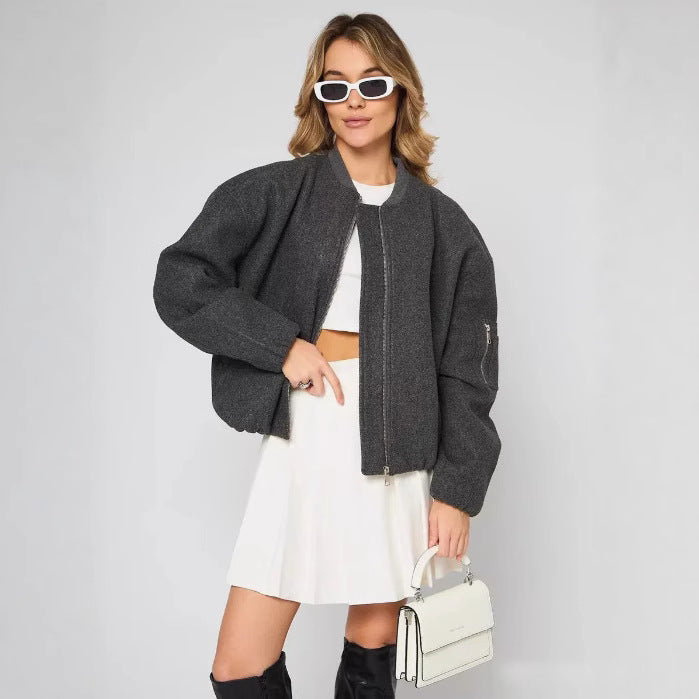 Damen Modische Boucle-Jacke