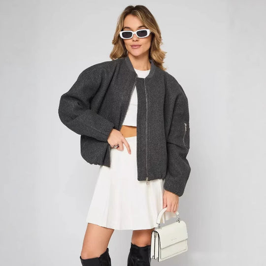 Damen Modische Boucle-Jacke