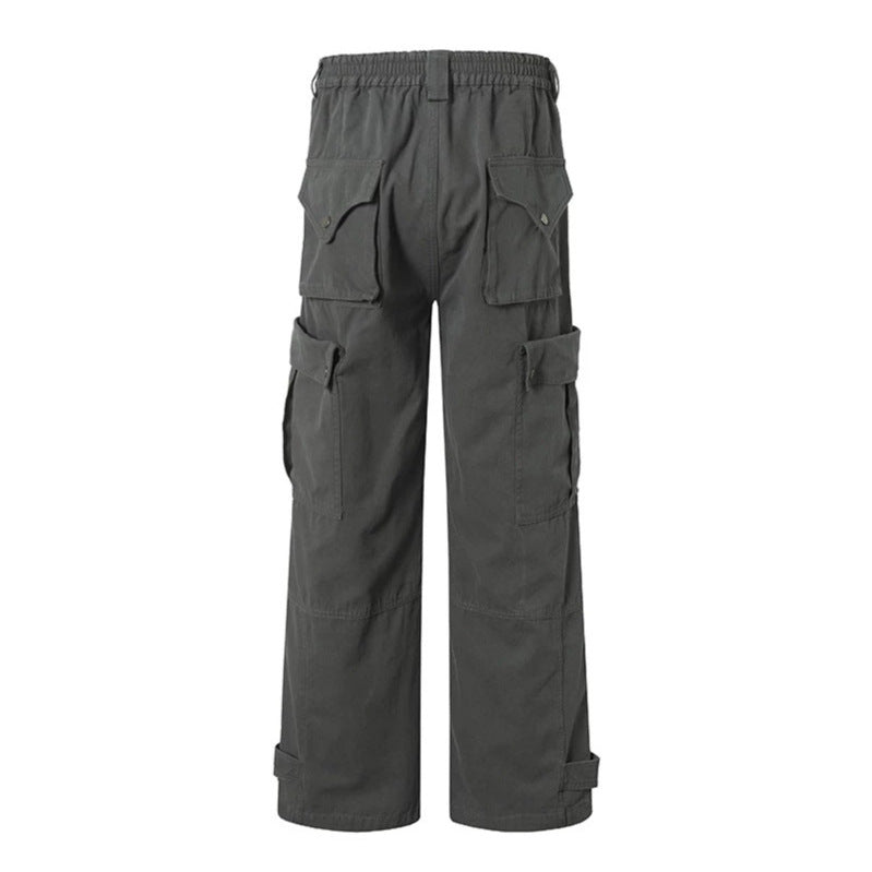 Damen weite Cargo-Culottehose mit hohem Bund, elastischem Taillenpass und Multi-Taschen Shop Nory