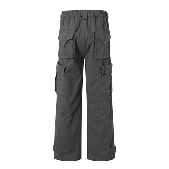 Damen weite Cargo-Culottehose mit hohem Bund, elastischem Taillenpass und Multi-Taschen Shop Nory