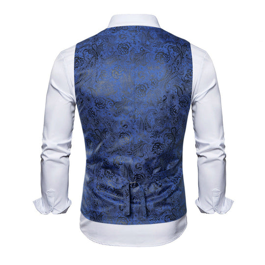Herren elegante Weste mit floralem Design und Doppelreihe