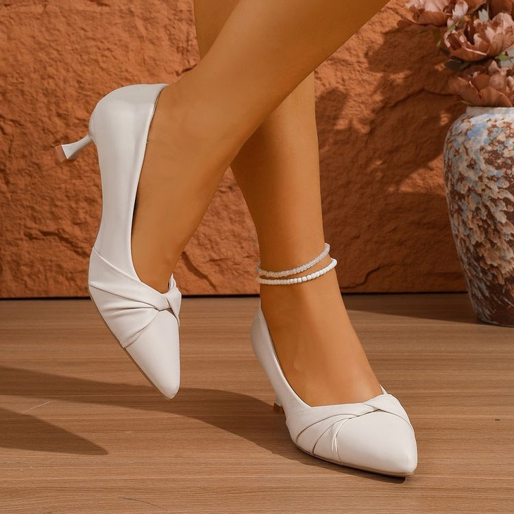 Damen elegante spitze Pumps mit modischem Schleifen-Design