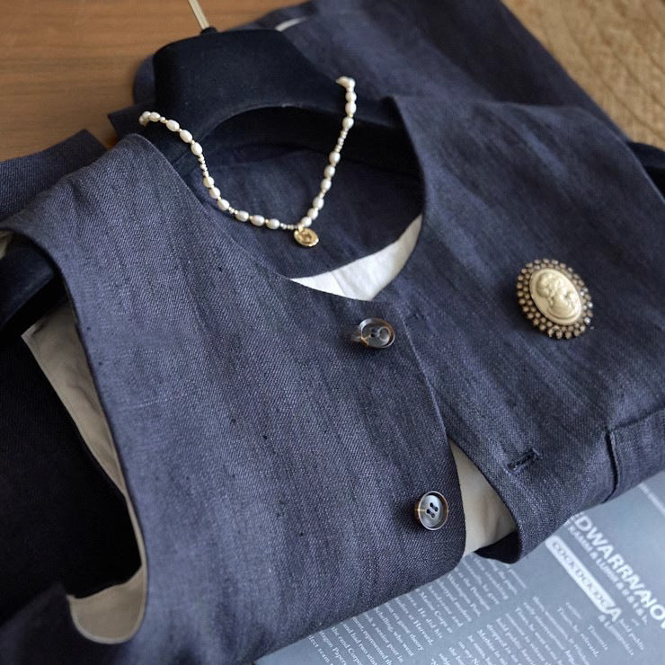 Damen Modische Leinenweste Shop Nory