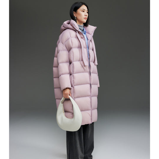 Damen Oversized Stepp-Daunenmantel mit Kapuze und verlängerter Silhouette Shop Nory