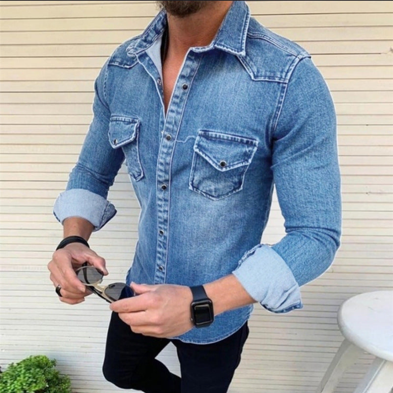 Herren Denim Hemd mit modernem Schnitt und praktischen Brusttaschen