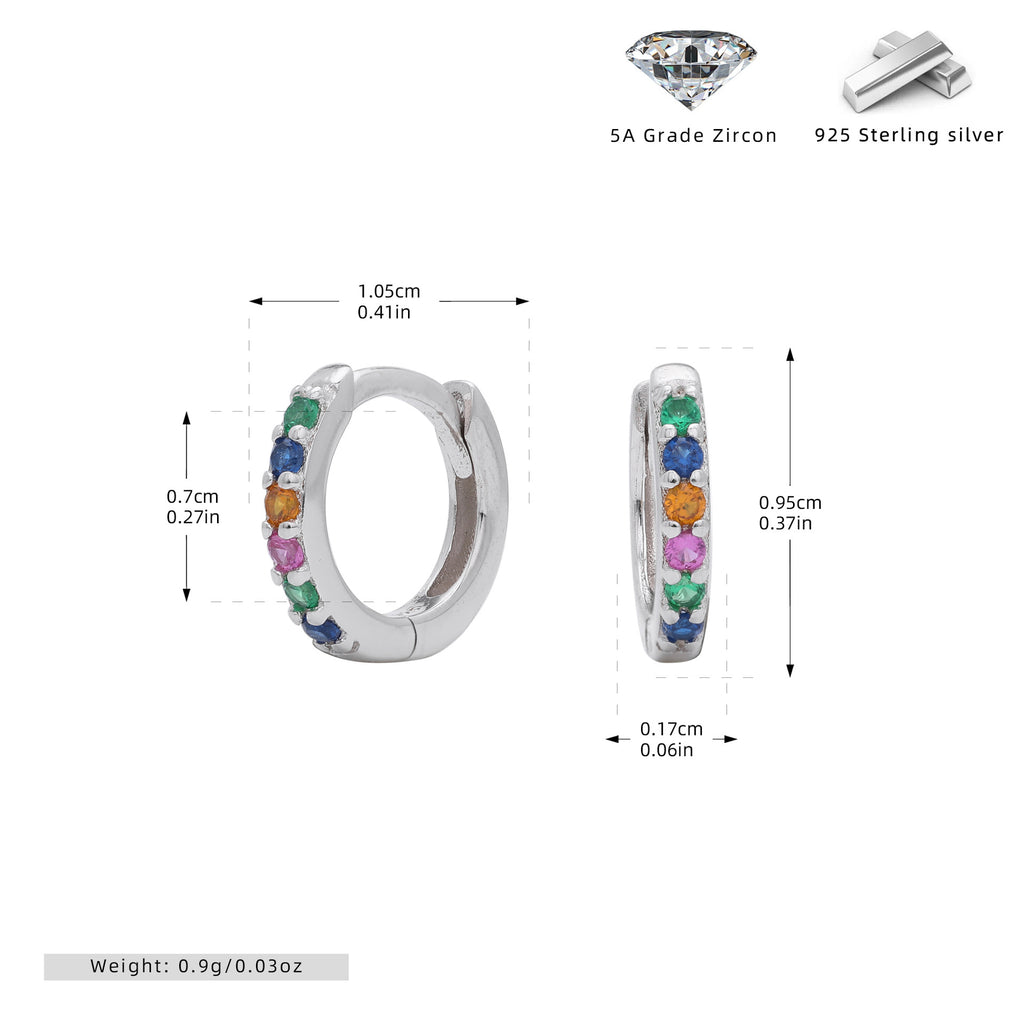 Damen Creolen mit buntem Zirkonbesatz aus hochwertigem 925 Sterling Silber Shop Nory