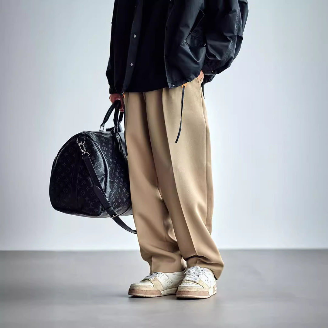 Herren Weite Chino-Hose mit Bundfalten und lockerem Schnitt Shop Nory