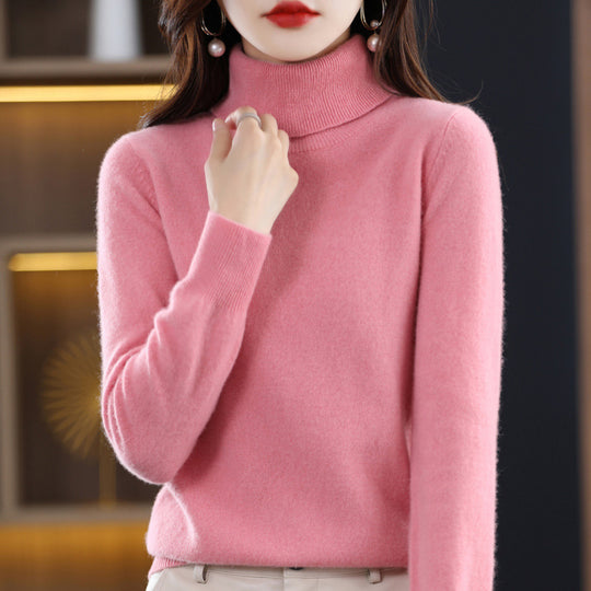 Damen Schmal geschnittener Rollkragenpullover aus kaschmirähnlichem Feinstrick mit softem Flor Shop Nory