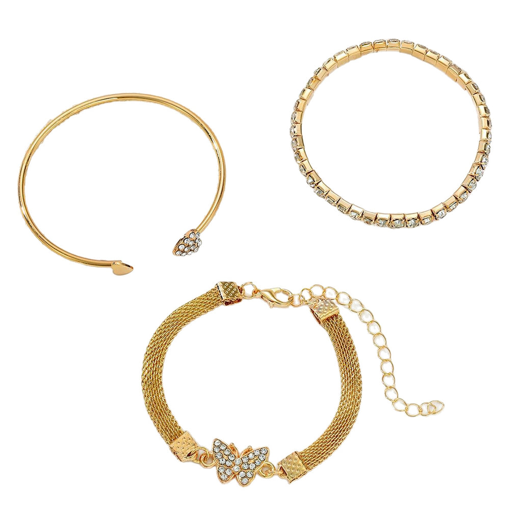 Damen Armband-Set mit funkelnden Kristallelementen und Herzdetails Shop Nory