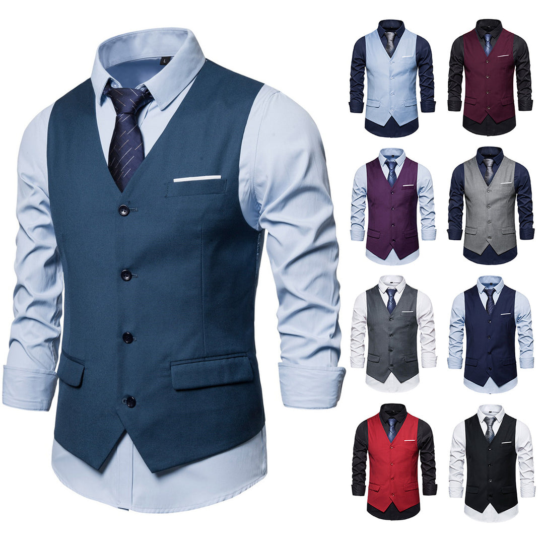 Herren Anzugweste in tailliertem Slim-Fit mit V‑Ausschnitt und Pattentaschen Shop Nory