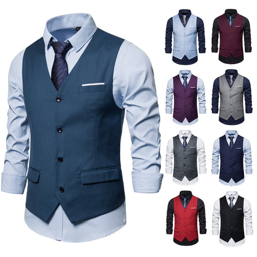 Herren Anzugweste in tailliertem Slim-Fit mit V‑Ausschnitt und Pattentaschen Shop Nory
