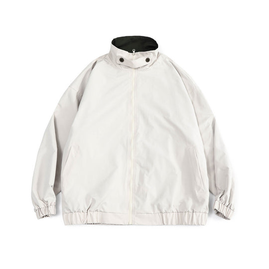 Herren Weit geschnittene leichte Windjacke mit hohem Stehkragen und elastischem Saum Shop Nory