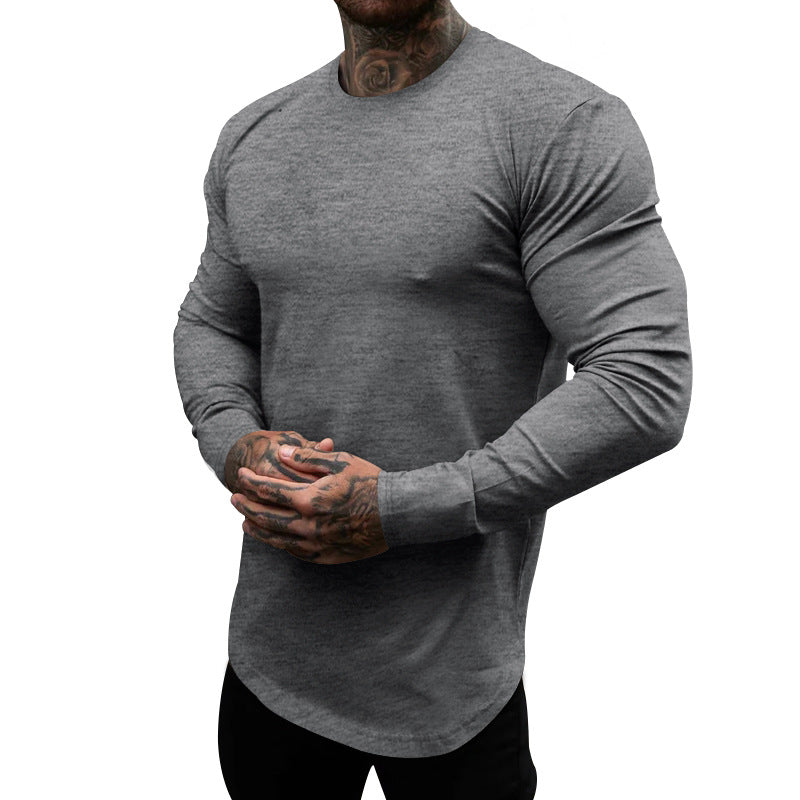 Herren Langarm-T-Shirt aus atmungsaktivem Baumwollmix mit elegantem Schnitt Shopnory