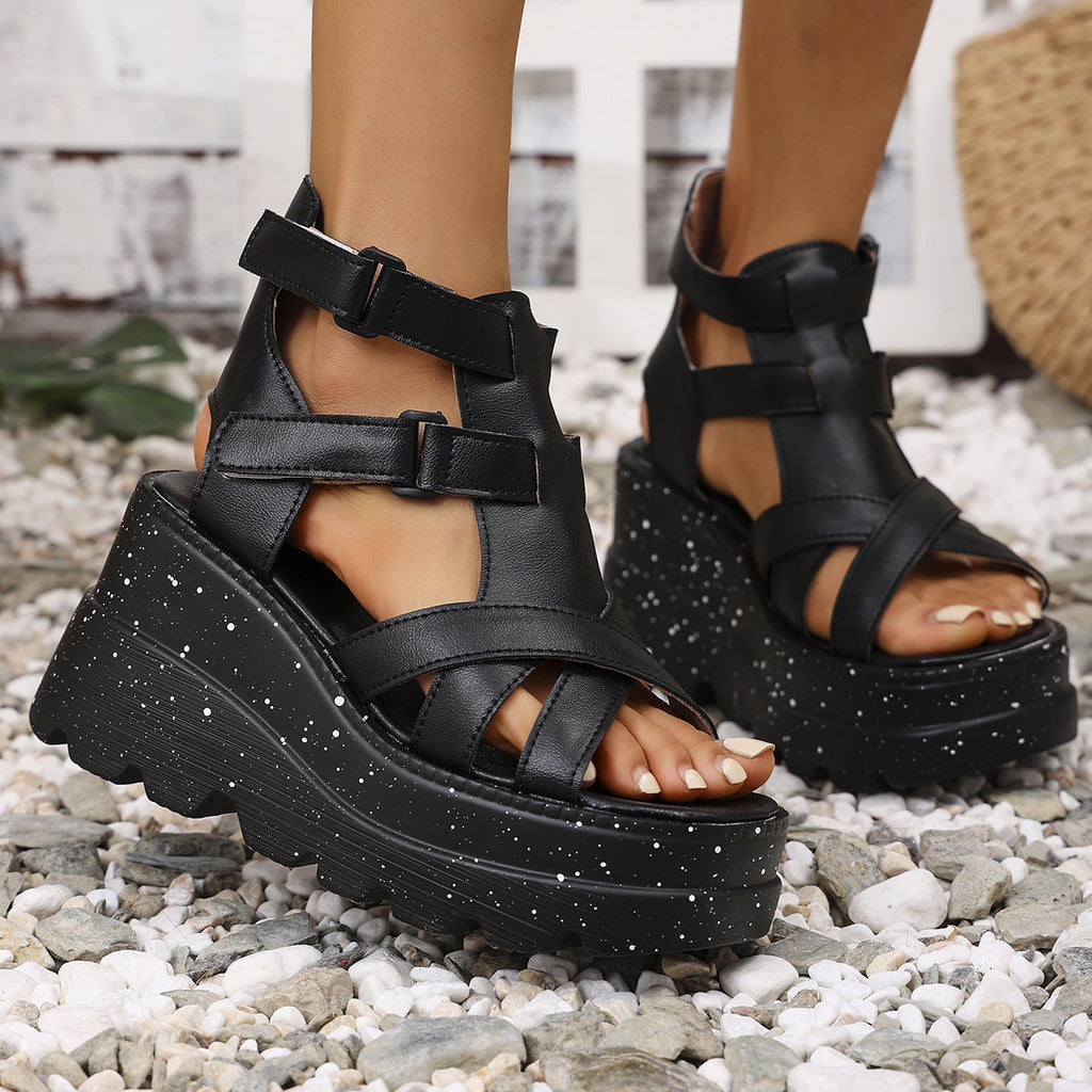 Damen Wedge-Sandalen mit verstellbaren Riemen und komfortablem Fußbett