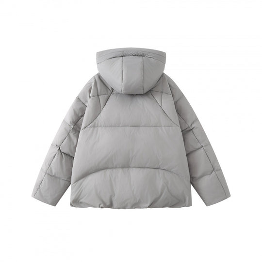 Unisex Kurz geschnittene thermoisolierende Pufferjacke mit verstellbarer Kapuze und Zwei-Wege-Reißverschluss Shop Nory