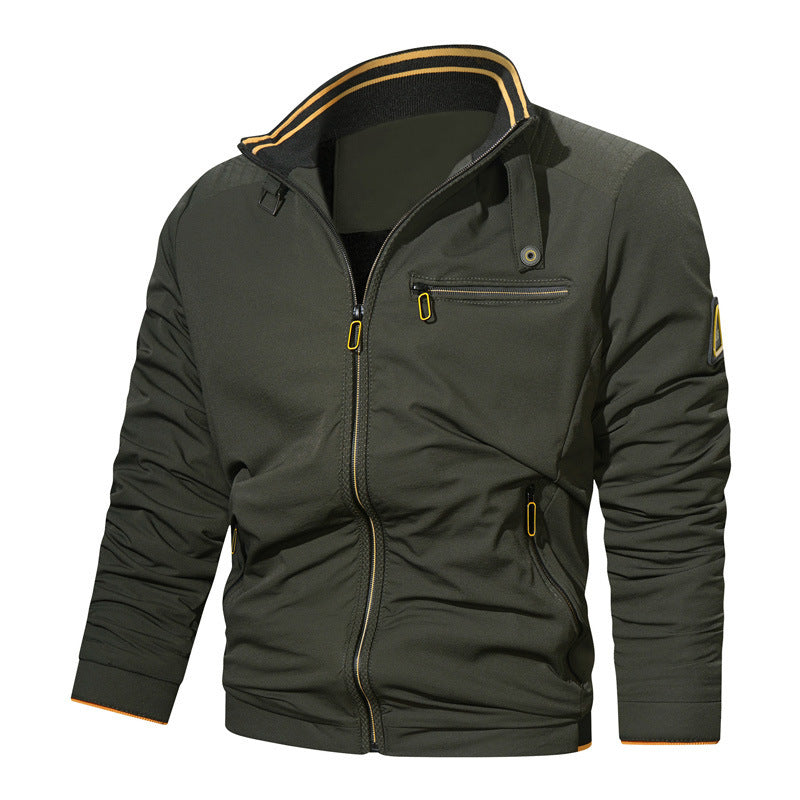 Herren Sportlich-urbaner Collegeblouson mit Stehkragen Reißverschlussfront und UtilityDetails Shop Nory