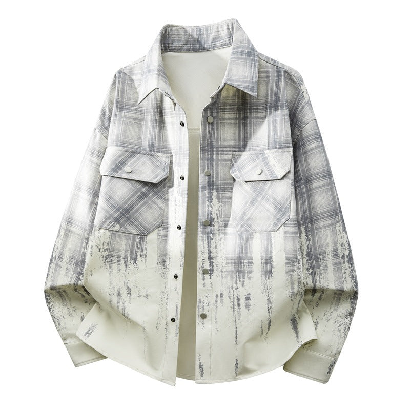 Herren Modische Karo Hemdjacke Shop Nory