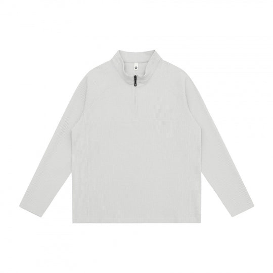 Unisex Grobstruktur-Halbzip-Pullover mit Stehkragen und Boxy-Schnitt Shop Nory