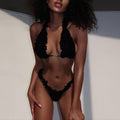 Damen Bikiniset mit Rüschendetails und Neckholder-Oberteil