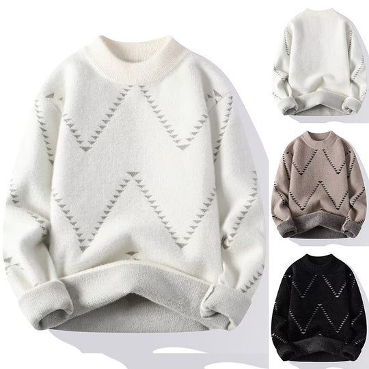 Damen Gemütlicher Strickpullover mit modernem Wellenmuster Shop Nory
